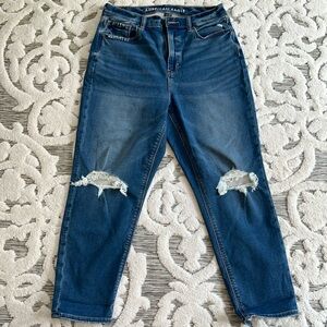 American Eagle mom Jean soft knit dark wash 10 short